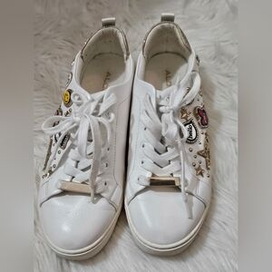 Aldo White Embellished Women's Sneakers